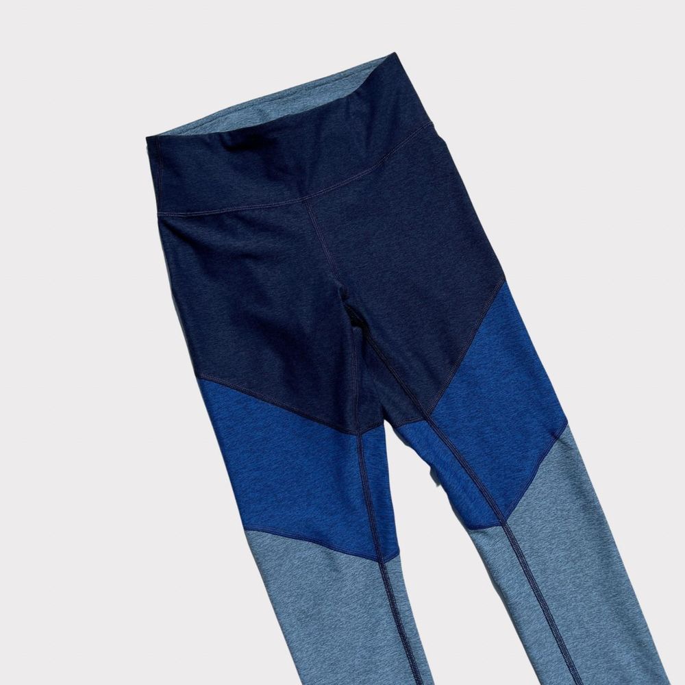 Outdoor Voices 7/8 Tri-Tone Mid Rise Leggings XS Blue Springs - Picture 2 of 8